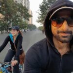 Raai Laxmi Instagram – Early morning Cycling session ! 🚴🚵🏻 nothing like outdoor working !👏👍 well done @hanifhilal 👍😉 #fitness #freaks 😁💪✌