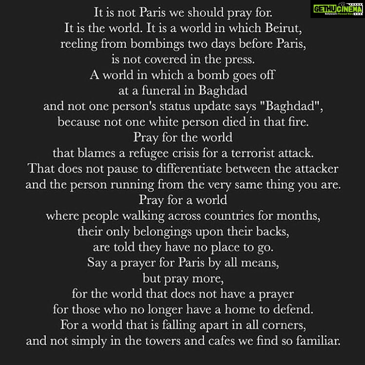 Raai Laxmi Instagram - #prayforparis #prayforpeace 😖😣😔🙏🏻