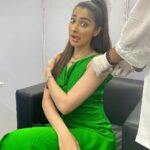Raai Laxmi Instagram – And and and a big task is done ✅ 🤯😰got my first jab 💉 #covid_19 trust me it is a huge task for me when it comes to injections 🙈😰

 #covid_19 🙏 #covidvacccine #newnormal #getbackinaction