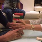 Raai Laxmi Instagram - Amazing game #jenga 😁 #friends #laughter # addiction 😁👍