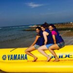 Raai Laxmi Instagram – In adventure mood ! #watersports # banana ride# bestieeesss #out of the world 💃💃💃💃