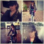 Raai Laxmi Instagram - Absolutely enjoyed cycling early morning in the rain wat a feeling 👌💃💃💃 # refreshing😬