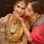 Raai Laxmi Instagram – Meri pyari pretty dhulhan 🥰 so happy for u darling ! Mrs Prachi Mahat Ragvendra 😍 wow sounds new and strong !🥰was waiting for this day 😀god bless u 😘 happy married life behen 💋lots of love muahhh 💋💋💋