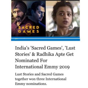 Radhika Apte Instagram - #internationalemmy