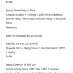 Radhika Apte Instagram - We got three Emmy nominations!!!1.Radhika Apte(best actress-Lust Stories) 2.lust stories (best miniseries) 3.Sacred Games (best Drama) #internationalemmy @netflix_in @anuragkashyap10 @karanjohar @zoieakhtar @rsvpmovies @ashidua #dibakar @vikramadityamotwane @ishikamohanmotwane @vidushak