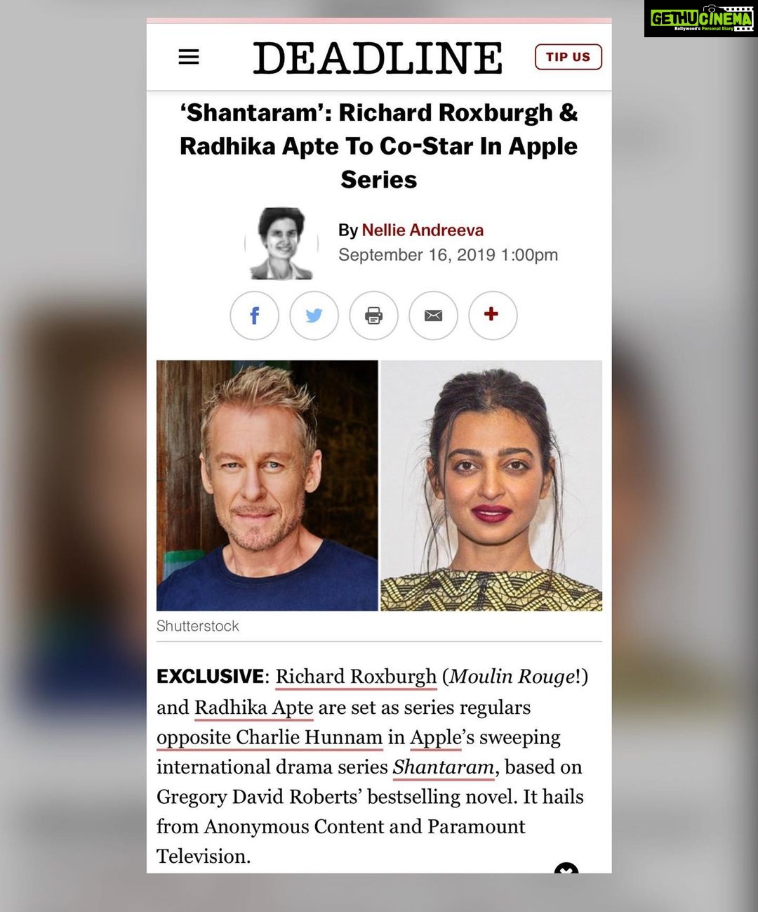 Radhika Apte Instagram - So excited to finally share this news!! #shantaram #kavita