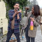 Radhika Apte Instagram – Early morning.. High on coffee .. #behindthescenes #mussoorie @vikrantmassey ☕️ ☺️ Landour Bakehouse