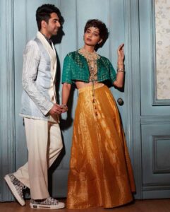 Radhika Apte Instagram - @bridestodayin with @ayushmannk styled by @nupurmehta18 hair and make up @danielbauermakeupandhair and photographed by @prasadnaaik #veryshorthair #hairissamesame