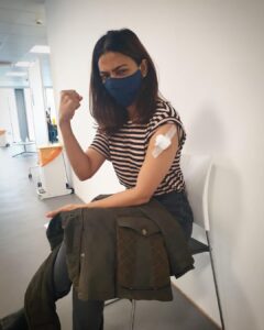 Radhika Apte Instagram - JABBED 👊 #finally #vaccination