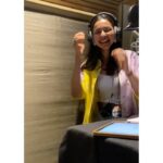 Rakul Preet Singh Instagram – Chilaooooo mat! 😜😜 behind the dubbing scenes #Attack ! @lakshyarajanand you need to get me a hot chocolate for soothing my throat 😝 #dubbing