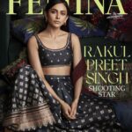 Rakul Preet Singh Instagram - NOVEMBERing for @feminaindia Cover ! Check it out now ❤️😁 Editor: @missmuttoo Photographer: @arjun.mark Fashion Editor: @krishnahasleft Cover Design and Art Direction: @bendivishan Lehnga and Scarf: @aarkeritukumar Earrings: @outhousejewellery Cushions and Throws: @goodearthindia Hairstylist: @aliyashaik28 Make Up Artist: @im__sal Fashion Assistant: Sanket Sawant PR: @chadhameghna
