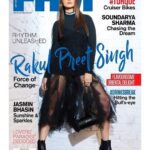 Rakul Preet Singh Instagram - When it’s DEC , it’s celebration time !! Catch me on the cover of @FHMIndia ❤️ Photography:@avigowariker Stylist: @spacemuffin27 Make Up : @im_sal Hair: @dhanashreeaate.makeup.hair PR:@chadhameghna @zoook_india @clovia_fashions