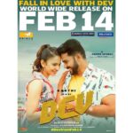 Rakul Preet Singh Instagram - Fall in love on Feb14 .. #DEV ❤️releasing.. @rajathravishankar #karthi
