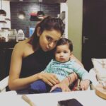 Rakul Preet Singh Instagram – Trying to be as cute as Kabir @geetikachadhaofficial !! He totally beats me 😂 #munchkin #babylove ❤️❤️