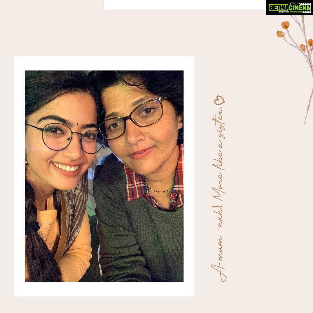 Rashmika Mandanna Instagram - I am nothing like my mum- I sure do look a lot like her (a lot of you say) but nothing else is. The reason I look like her, is her smile. It’s the best armour I could possibly wear. I think that is something and the only thing we share- Our smiles which is the best armour to us and our loved ones. ♥️ don’t you agree mama?💋