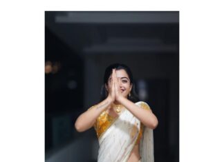 Rashmika Mandanna Instagram - “Somedays just got to be traditional ♥♥” . . Andd that's me thanking you all my way for 1.9m followers on #Instagram 🙈😁❤️ . . . Outfit - @bhargavikunam Jewellery- @amrapalijewels Photographer- @chandan_venigella Styling - @shravyavarma #styledbyshravyavarma