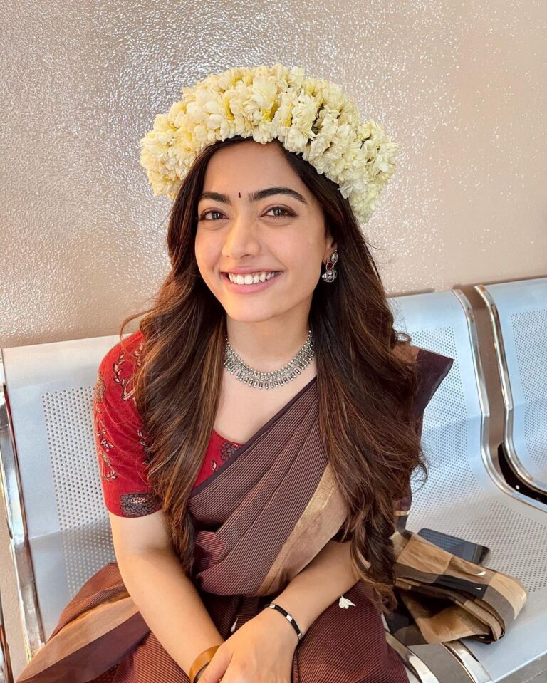 Rashmika Mandanna Instagram - You choose which one you likey.. 🌸✨❤️ Ps: this is what I do when I am jobless in between my shots. 🤣 Hyderabad