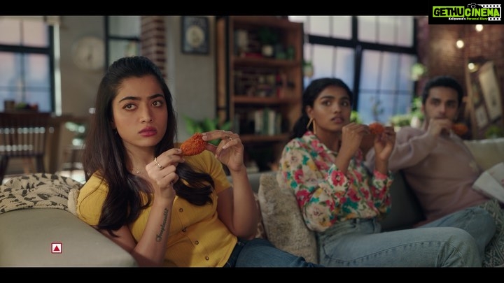 Rashmika Mandanna Instagram - The New McSpicy Fried Chicken is so yummy, just canβt get enough π Have you tried it yet? Huh? ππ *Available in select South stores only. @mcdonalds_india #McDonaldsIndia #McDonalds #GoldenGuarantee #McSpicyFriedChicken #ImLovinIt