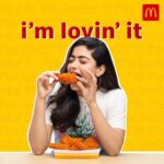 Rashmika Mandanna Instagram - I am now a part of the McDonald’s fam 🤗 Yahoooo! 🎉🥳 Super excited and yummm ....The New McSpicy Fried Chicken is perfect in every way...and I just can’t get enough! Just like everything else at McDonald’s @mcdonalds_india ! 🤤 P.S. I’m lovin’ it ❤️ *Available in select South stores only. #mcdonaldsindia #mcdonalds #GoldenGuarantee #mcspicyfriedchicken