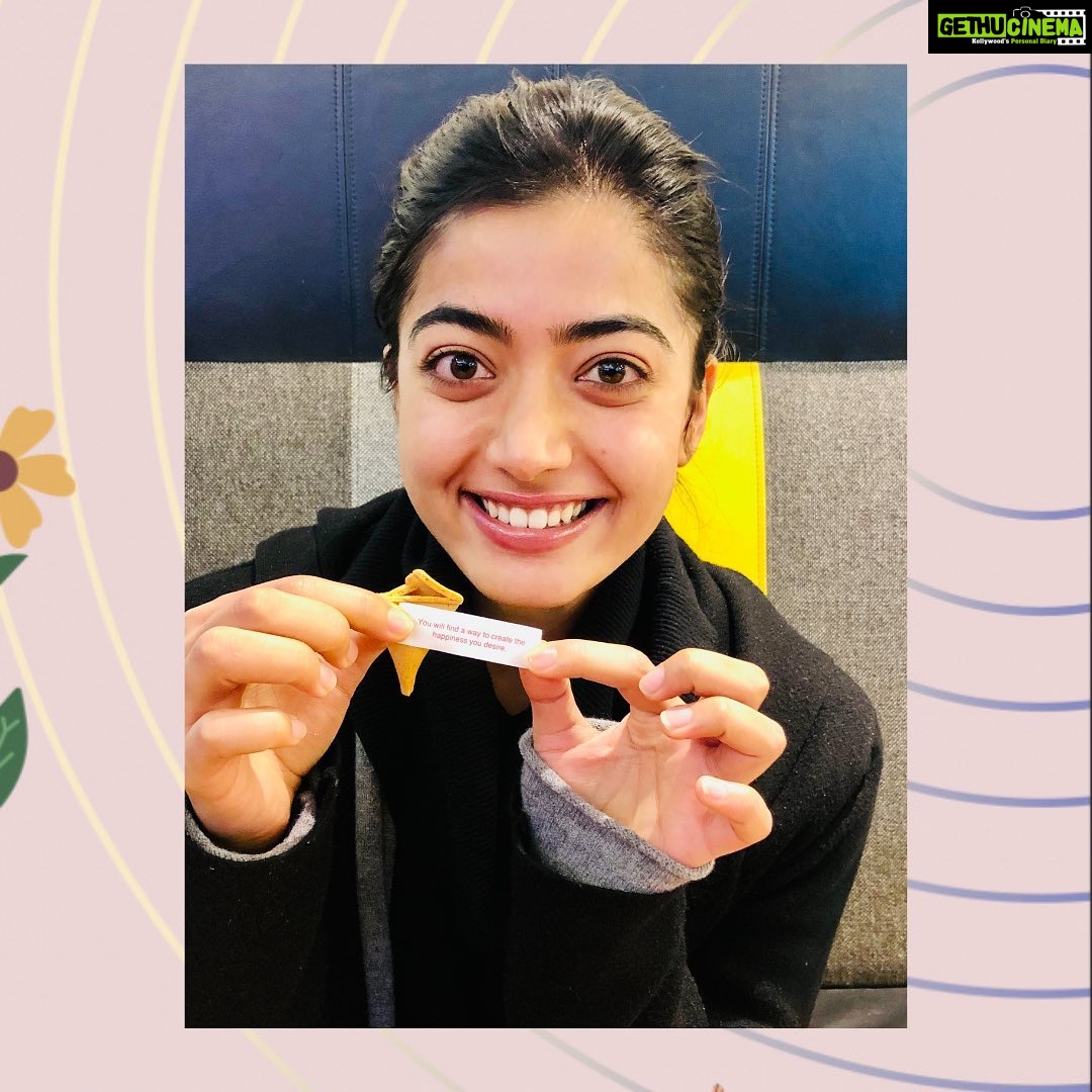 Rashmika Mandanna Instagram - A fortune cookie once had told me that I’d find a way to create the happiness that I desired.. Well I did.. 😁 & That’s YOU.. 👇🏻 You are the happiness that I desired.. 🤍 (We all have the power within us to manifest what we desire.. it’ll take time.. give it patience..give it effort.. it’s get you there.. like how it got me to all of you.. and all of you to me. ❤️ Just FYI putting it in words that you are mine and I am yours.. no other way around it..🕺🏻) ok bye! ✨ love ya! 🤍