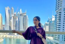 Reba Monica John Instagram - Al Naaem Dubai ✨ p.c @joemonjoseph 💕 #dubai #marinatowers #uae #travel #perspective Marina Towers