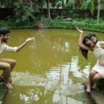 Reba Monica John Instagram - @jinsabraham Chet, our super creative photographer made us splash and throw water 💦 on each other till he got his shot right, more than wanting the picture to work out @arunthekurian and I were keen on getting each other drenched 😜 P.S This ought to be One of my favourite pictures ✨ also should have been a " behind the scenes " picture :P but somehow IT WORKED 😍 #onam #beautifulnature #kochi #2017❤️ #photography #shooting #wtzupkochi #photooftheday