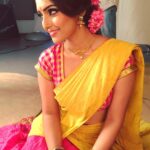 Reba Monica John Instagram – Pink n yellow all the way✨💕
They work together so well. 
Donning Traditional outfits make me feel most beautiful ☺️
#Dhawani #Vishu #season #kochi