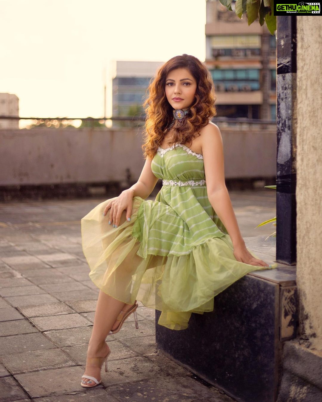 Rubina Dilaik Instagram - Walk away from anything which isn’t Green . . . . . . Shot by : @nitintankphotography Styled by: @ashnaamakhijani Outfit: @the_hunt_fashion @manishasoniofficial Neckpiece: @house_meenugupta