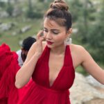 Rubina Dilaik Instagram – From climbing peaks to crossing the woods, it was a task well Accomplished with the help of my amazing team♥️ #bheegjaunga 
Styled by: @ashnaamakhijani 
Outfit: @kamalsoodofficial 
Earrings: @bellofox