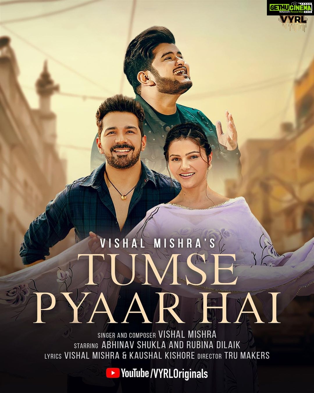 Rubina Dilaik Instagram - #TumsePyaarHai - the poster of our upcoming romantic track, sung by the one & only @vishalmishraofficial is finally here! β€οΈ Let's see if you can guess the release date. π @vyrloriginals @ashukla09 @mekaushalkishore @tru_makers @poojasinghgujral