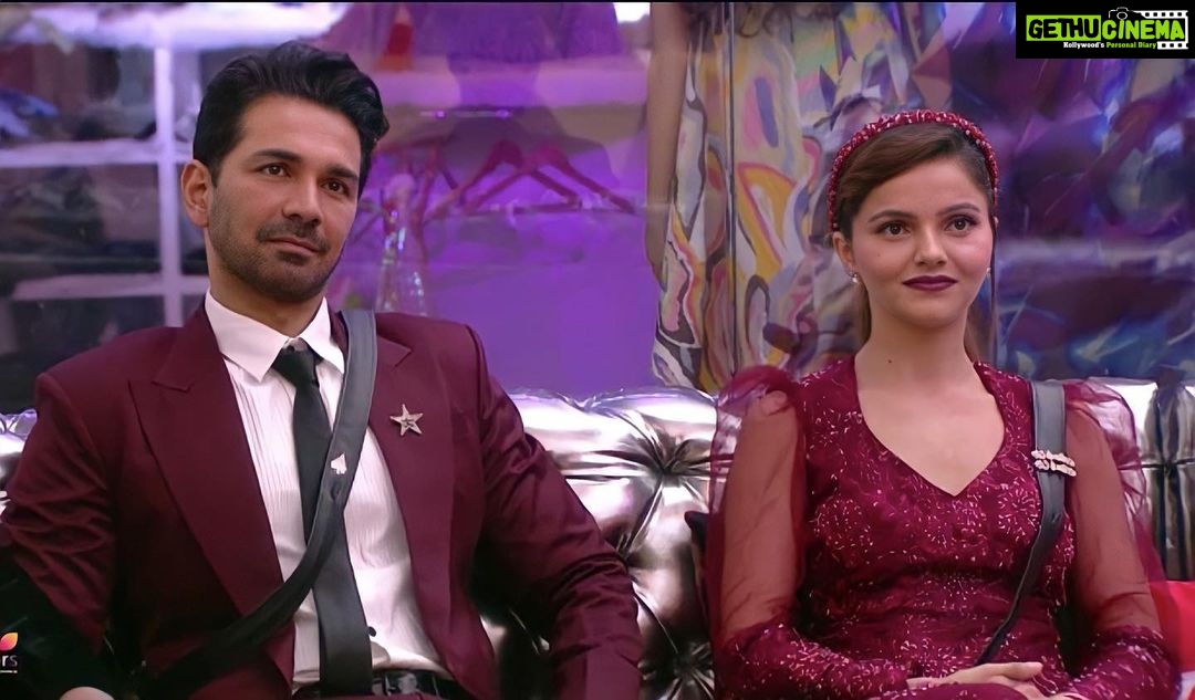 Rubina Dilaik Instagram - Power couple 🔥🔥⠀ Styled by: @ashnaamakhijani ⠀ On Rubina⠀ Outfit: @kamalsoodofficial Hairband: @charmingtreazuresbysonalbaruta ⠀ ⠀ ⠀ -----------⠀ #TheRUBINAShow #RubinaDilaik #BB14 #BiggBoss14 #TeamRubinaDilaik #TeamRubina #Colors #winter #WeekendKaVaar #BBLikeABoss #VoteforRubina #BBTrendMasterRubinaDilaik #couple #Rubinav #AbhinavShukla #couplegoals