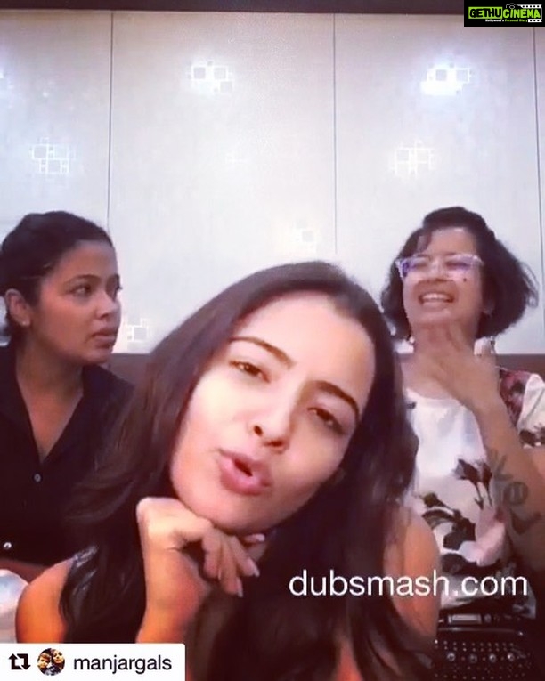 Rukshar Dhillon Instagram - With my two special & favourite ones❤️ Follow their super entertaining @manjargals page!🤩 #Repost @manjargals with @get_repost ・・・ Who is @rukshardhillon12 gushing over ?? Do you know of this dream boy ? #fangirls #rukshardhillon #audi #trending #crazypeople #manjargals