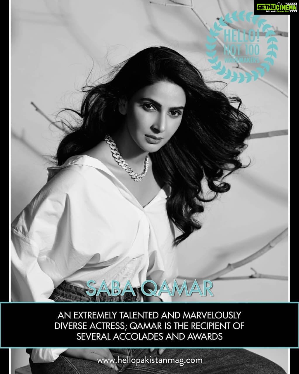 Saba Qamar Zaman Instagram - Means a lot! ❤️ #WAVEMAKERS #HELLOHOT100 ❗🔥 Saba Qamar is a household name in this country. An extremely talented and marvelously diverse actress; Qamar has established a career in the Urdu television industry and is the recipient of several accolades, including four Lux Style Awards, a Hum Award, and a Filmfare Award nomination. The Government of Pakistan honored her with two of the country’s highest civilian honors’, the Tamgha-e-Imtiaz in 2012, and Pride of Performance contribution to the field of arts. In addition to acting, Qamar has supported charitable organizations for various causes. We will see her once again in Sarmad Khoosat’s Kamli. This year she launched her YouTube Channel where the actress tackled many social issues in the best way possible. A truly remarkable and complex lady; we are lucky to have her. Saba Qamar makes it to our annual #HOT100 list of 2020 as a #wavemaker . PHOTO CREDIT: DEEVEES OFFICIAL . Grab your December copy now❗To find out more check out our new website https://www.hellopakistanmag.com or swipe up our Insta stories . #onstandsnow #HELLOHOT100 #Hellopakistan #decemberissue #onstandsnow #hot100 #hellomagazine #pakistanicelebs #instalove #instaposts #instastyle #instagood #karachi #lahore #islamabad #pakistan