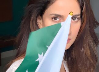 Saba Qamar Zaman Instagram - There’s no power in this world that can undo Pakistan. -Jinnah Tu Salamaat Watan, taa Qayamat Wataan 😍 Pakistan Zindabaad 🇵🇰 #IndependencewithKashmir #Pakistanstandswithkashmir