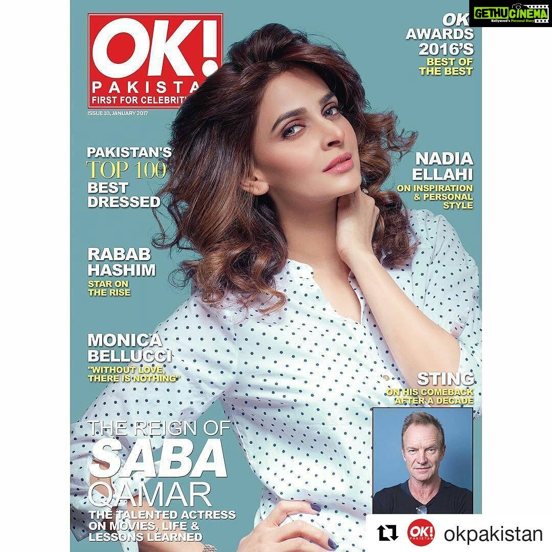 Saba Qamar Zaman Instagram - #Repost @okpakistan with @repostapp ・・・ OK! Pakistan's January cover star is the gorgeous #SabaQamar. The actress talks about her life, career and projects she has in the pipeline. The multi-award winning singer, #Sting, discusses his latest pop-rock album plus his inspiration. Talented fashion designer #NadiaEllahi discusses her personal life and a fashion fad she wishes never existed. Beautiful and cultivated actress, #RababHashim, talks to OK! Pakistan about her growth and what success means to her, while Italian actress, #MonicaBellucci, gives insight on her latest film On The Milky Road and important life lessons. This issue presents our annual OK! Awards, which include 2016's major movers and shakers along with 100 of the country's #bestdressed women. All this and more in our latest January issue! Make up: @nabila_salon Cover Photography: @abdullahharisfilms #januaryissue #okmagazine #okpakistan