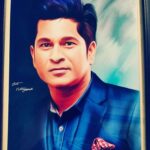 Sachin Tendulkar Instagram - Words can't do justice to a portrait like this. Thank you so much for this beautiful painting, Nithiyapandi. #fanfriday