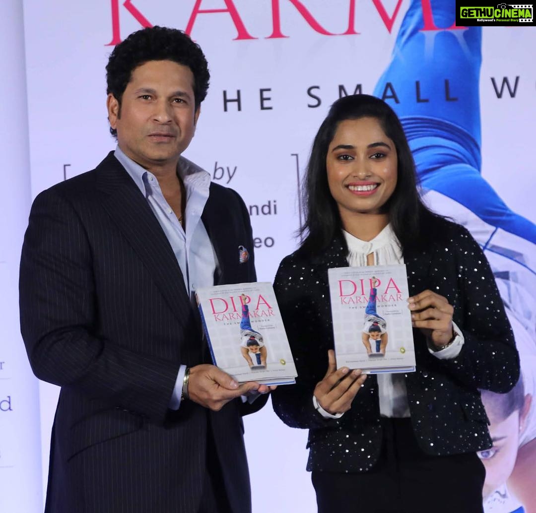 Sachin Tendulkar Instagram - The journey from Tripura to Rio de Janeiro & beyond has been fascinating but one that only @dipakarmakarofficial can tell us about. It was an absolute pleasure to launch your book, “Dipa Karmakar: The Small Wonder”. Best wishes for the future and the book. #TheSmallWonder