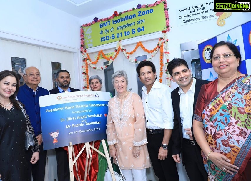 Sachin Tendulkar Instagram - It was an emotional moment inaugurating the Paediatric Bone Marrow Transplant Unit at SRCC Hospital, donated by my in-laws, in memory of their daughter Tara who they lost at a young age due to lack of such facilities; their hope is that no parent has to ever go through the same.