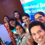 Sachin Tendulkar Instagram - I felt really proud to sit on the stage with these brilliant athletes today on #GirlChildDay. Each of you are an inspiration! #playitHERway @mithaliraj