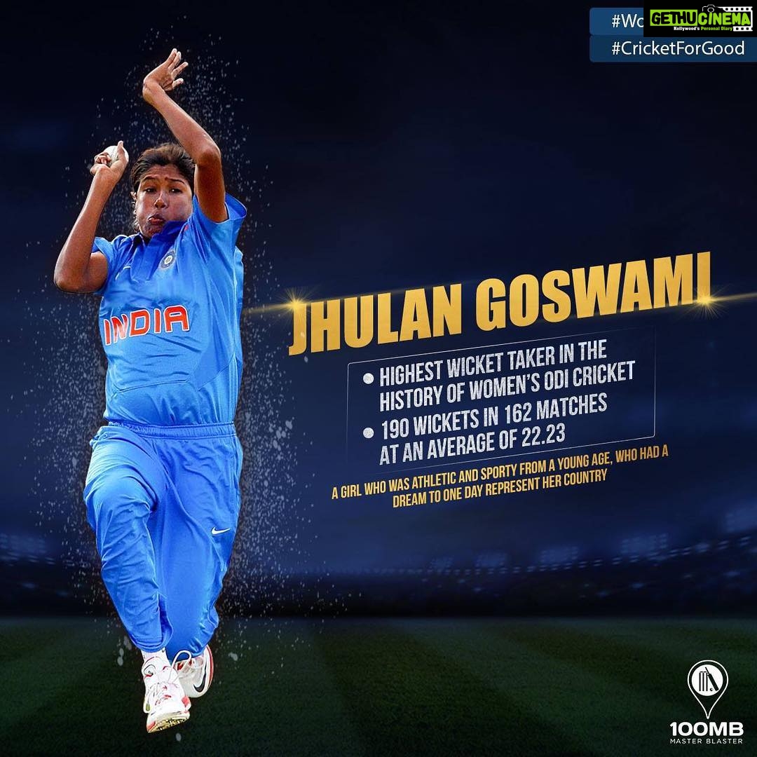 Sachin Tendulkar Instagram - MEET #JhulanGoswami: Her reason for being, as long as she can remember, has been to play Cricket for India. Young Jhulan Goswami defied the odds, and family members who thought Cricket wasn’t the ideal profession for her, travelling 80 kms to train in Kolkata. She woke up daily at 4:30 am to take a local train to the city. If that’s not love, what is? Your passion for the game shines through every one of your tremendous performances, Gozzy! You are truly an inspiration. Come on, #TeamIndia! All the best, #WomenInBlue! @icc @unicef #CricketForGood