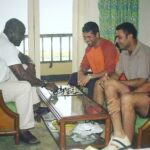 Sachin Tendulkar Instagram - Playing on a slighty different f̶i̶e̶l̶d̶ board! 😀♟ #worldchessday #throwback #chess #friends
