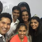 Sachin Tendulkar Instagram – In the company of champs who proved their mettle @Pvsindhu1 #sakshiMalik #dipakarmakar & super coach #PullelaGopichand