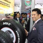 Sachin Tendulkar Instagram – At the  #MRFTyres enclosure. Glad to see the gripping and cutting edge developments.