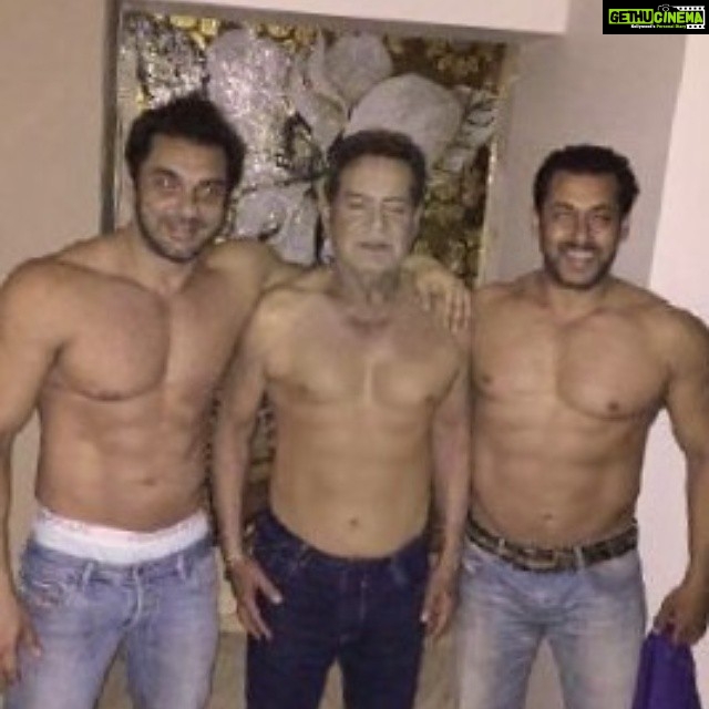 Salman Khan Instagram - My dad strongest. Salim khan(dullu) urff prince Saleem the original bajrangi bhaijaan, happy father's day daddy.