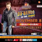 Salman Khan Instagram - Dabangg Dhamaka finally on 8th Nov... c u all there . . Pls book your tkts now (link in bio) @cocacolaarena @gmcarabia @splashfashions @hayatvacations @city1016 @khaleejtimes @bookmyshow_uae @zeetvme @rsbelhasa @official_s1 @dyl3r @thejaevents @SohailKhanofficial @aadu_adil @jordy_patel #jaevents #sohailkhanentertainment #bhaiindubai