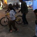 Salman Khan Instagram - @iamzahero on his first film shoot in Kashmir bonding with the kids riding a Being Human E cycle....