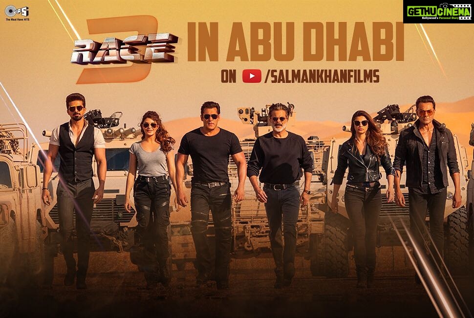 Salman Khan Instagram - Dekho exclusive behind the scenes moments of #Race3 from #AbuDhabi : http://bit.ly/Race3InAbuDhabi-BTS @2454abudhabi @filmabudhabi @rameshtaurani @remodsouza @tipsofficial @SKFilmsOfficial #Race3