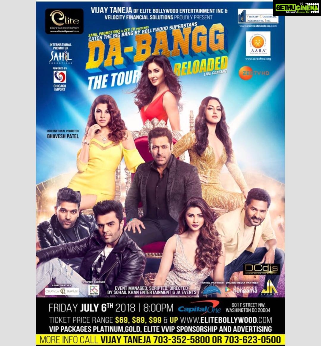 Salman Khan Instagram - #Washington ab aapki Bari hai Friday 6th July More details : www.elitebollywood.com #DabanggReloaded @DabanggReloaded2018 @zeeamericas @sahilpromotions @beingbhav @thejaevents @SohailKhanofficial
