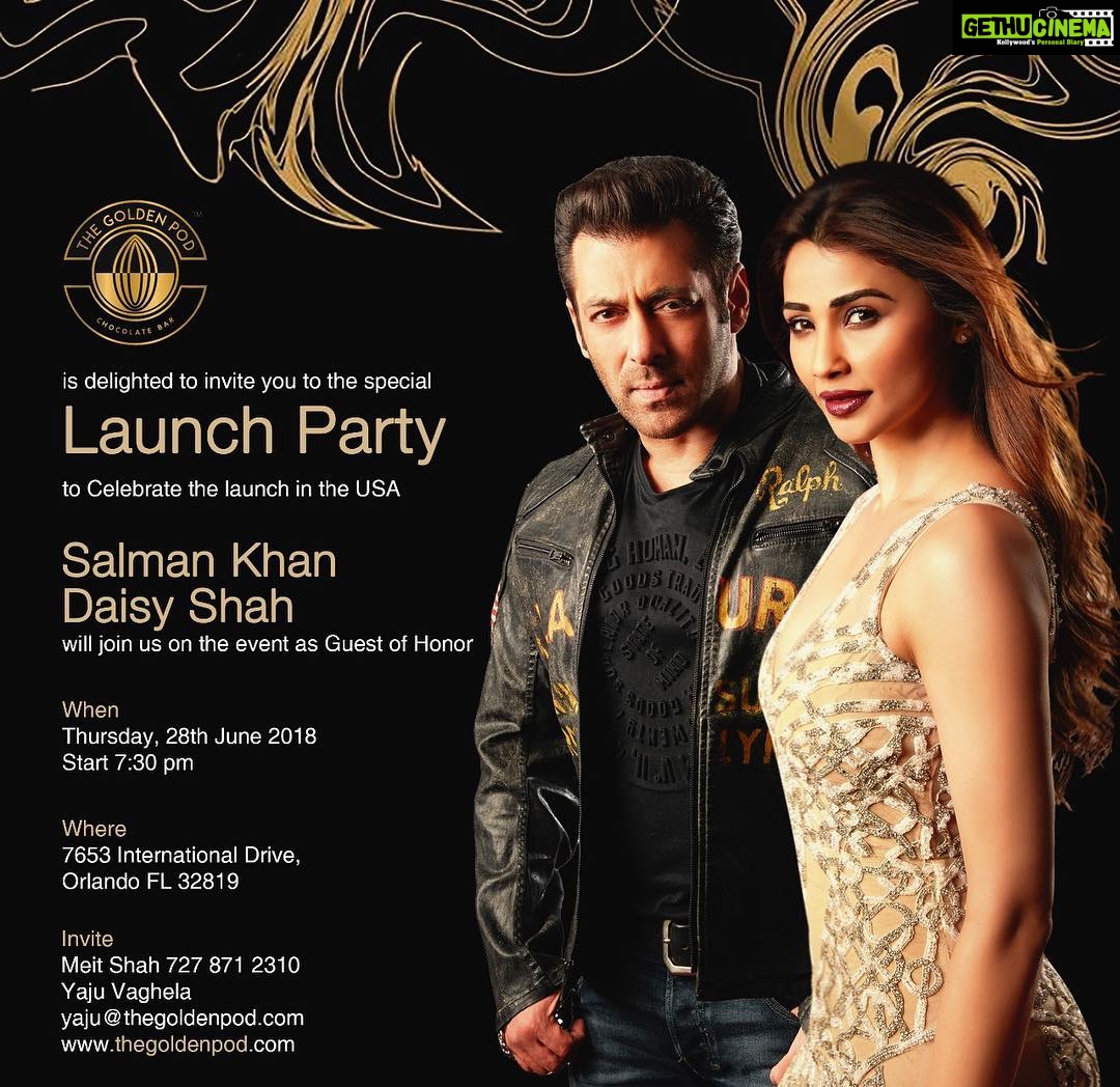 Salman Khan Instagram - Coming to launch and wish #thegoldenpod all the success . #thechocolateroomau #thechocolateroom #thegoldenpod #chocolate #orlando