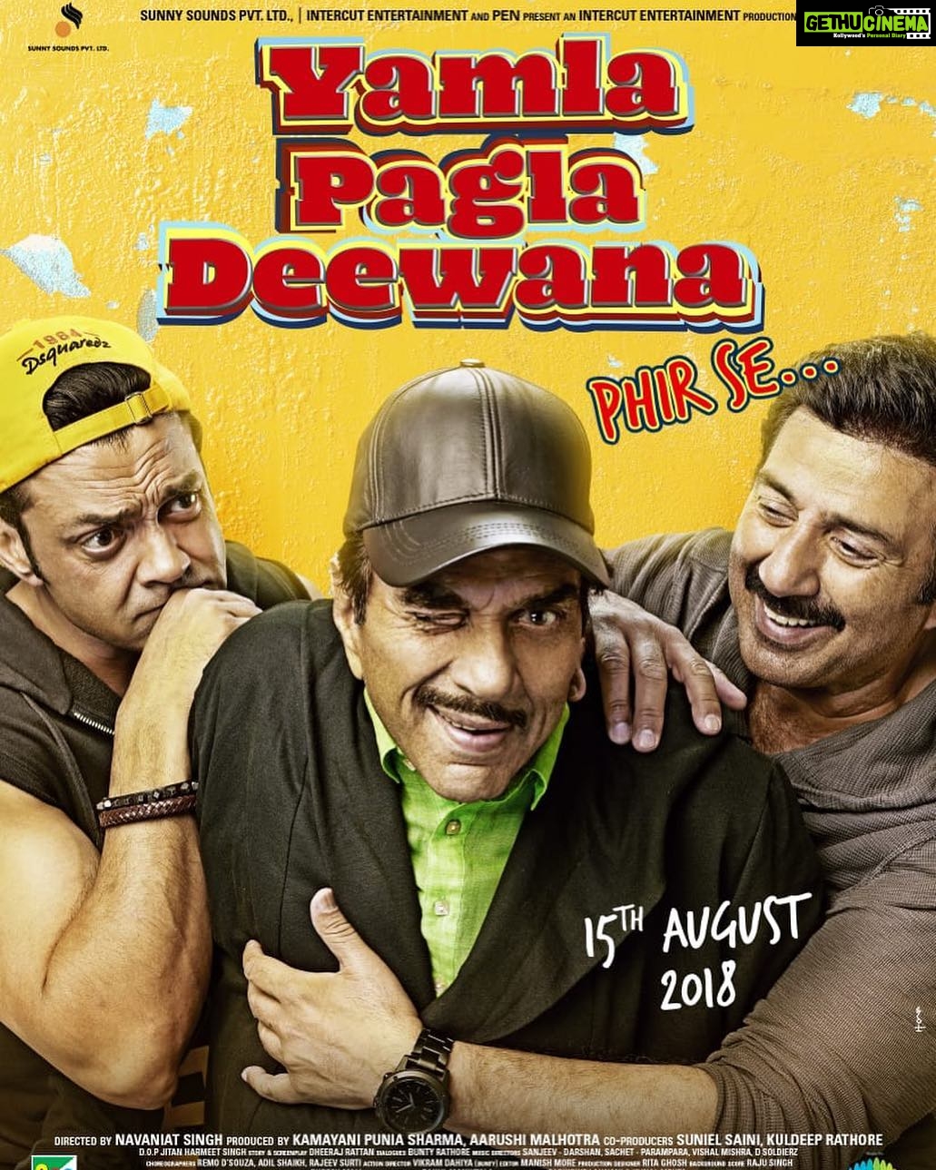 Salman Khan Instagram - Enjoy karo the teaser of #YamlaPaglaDeewanaPhirSe ;) . https://youtu.be/fcOiTyC3Bh4 #YPDHPhirSeTeaser